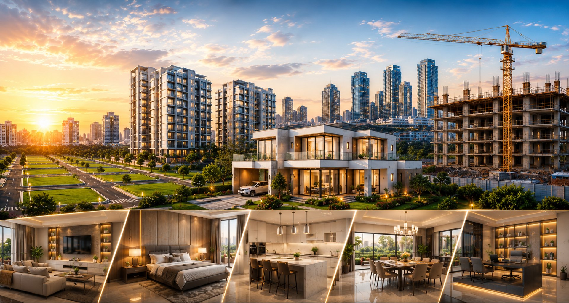 Premium plots, flats, villas, construction and interiors